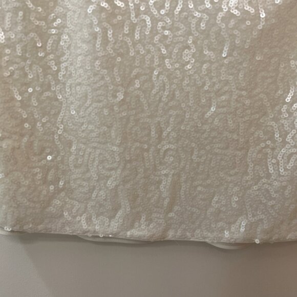 NWT LAFAYETTE 148 NEW YORK- NEW Sequin Stretch Tank Top-White/Cloud-Size Small - Picture 6 of 15